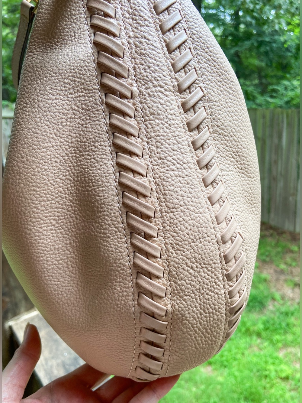 Michael Kors Lauryn Large Hobo Slouchy Bag Pebbled Leather Whipstitch & Tassel - Picture 11 of 15